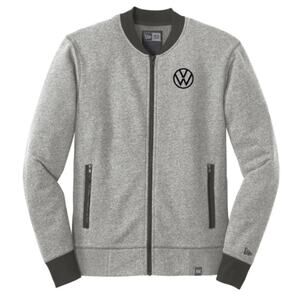 NEW ERA French Terry Baseball Full-Zip Twist Jacket Light Graphite Black Size L